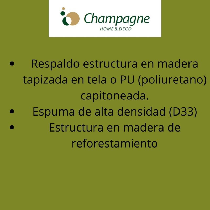 RESPALDO 2 PLAZAS (2.00 MTS) - TAPIZADO TELA BEIGE RESPALDO 2 PLAZAS (2.00 MTS) - TAPIZADO TELA BEIGE