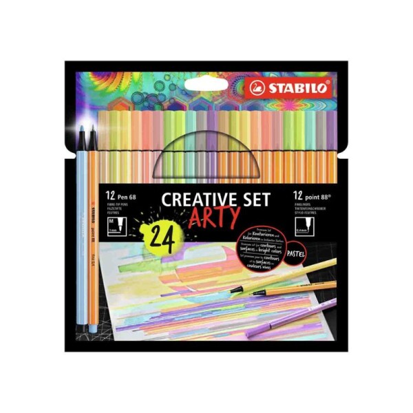 Fibra STABILO POINT 88 + PEN 68 Pastel X 24 Única