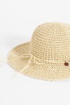 Gorro playero con borlas beige