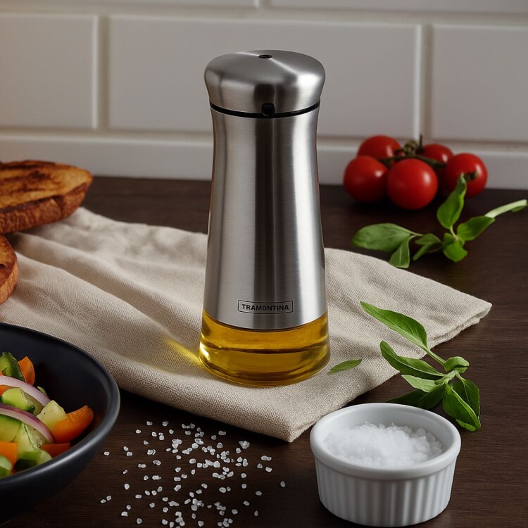DISPENSADOR DE ACEITE Y VINAGRE 250 ML PLATA