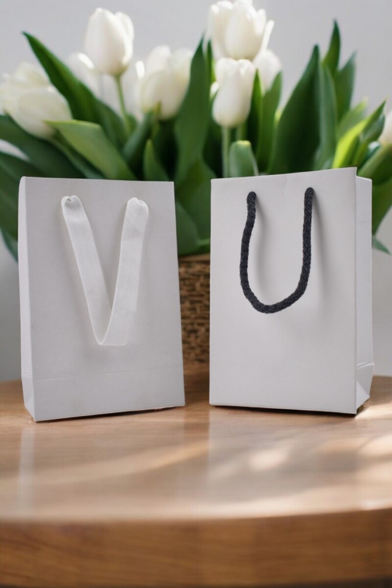 Bolsa cartulina 10x05x15 cm - BLANCO 