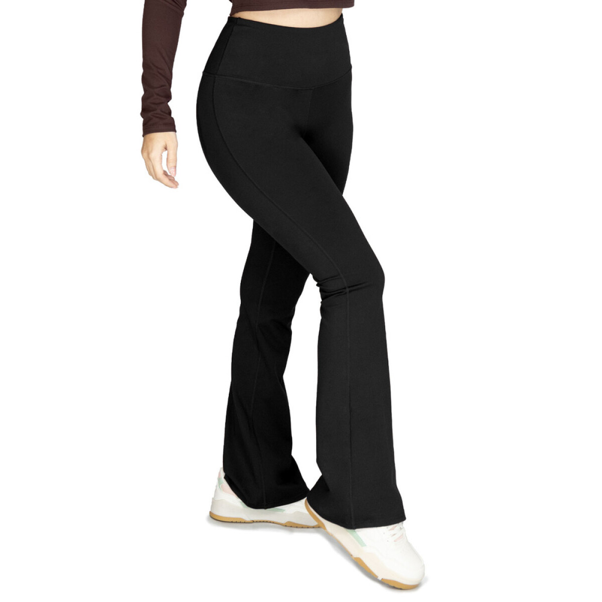 PANT FEM POLY/SPX EVERLAST FLARE BK W6 M - NEGRO 
