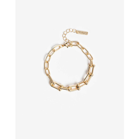Pulsera Flexible Metal Eslabones Dorado