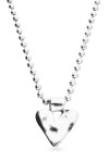 COLLAR LARGO DE BOLAS DE ALEACIÓN DE METALES BAÑADO EN PLATA DE LEY CON DETALLE DE CORAZÓN Colgante