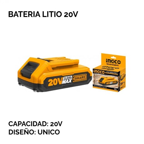 Bateria Litio 20v Volt Ingco Para Linea Unica