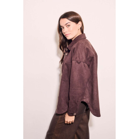 Sobrecamisa Gamuza Cuero Vegano Marron