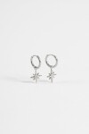 Aros acero estrella strass plateado