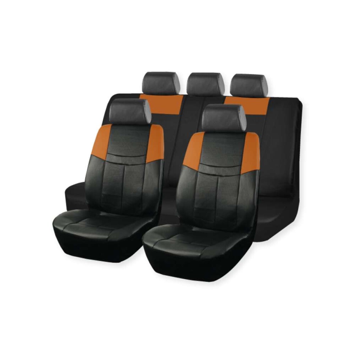 Cubreasiento 9 Piezas De Eco Cuero - Negro Y Marron 