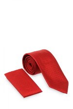 Corbata con pañuelo 8 cm VERMELHO