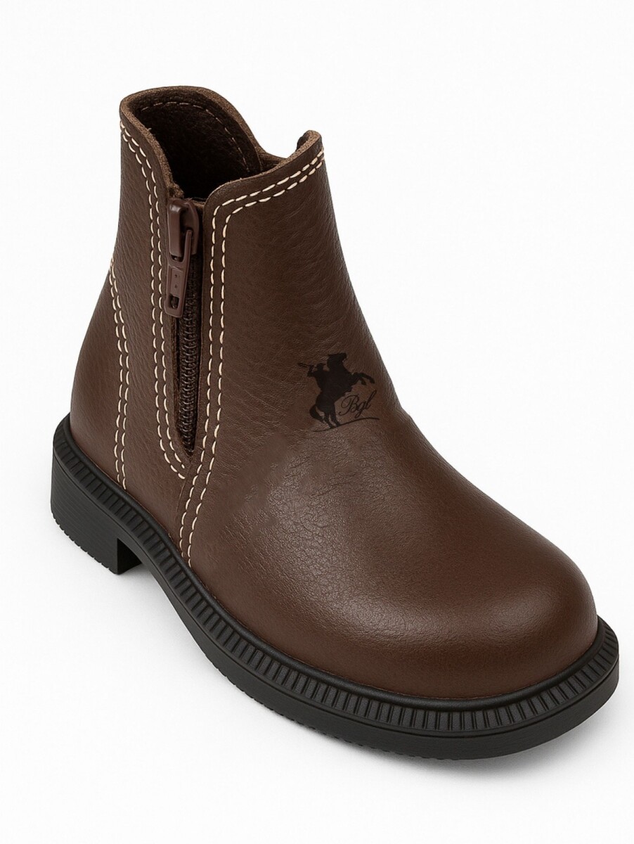 bota de niño 100% cuero - Marrón 