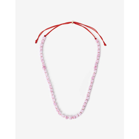 Collar Largo Cubitos Glass Rosa Claro