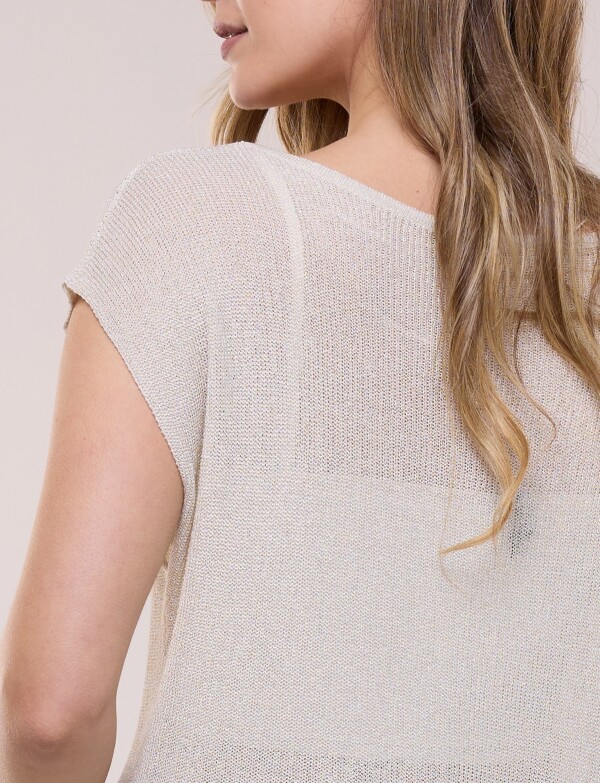 Blusa Lurex BEIGE CLARO