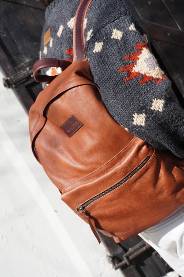 Mochila Moro Camel Blue Zip