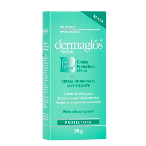 Dermaglós Crema Protectora FPS 30 hidratante y matificante 50g Dermaglós Crema Protectora FPS 30 hidratante y matificante 50g