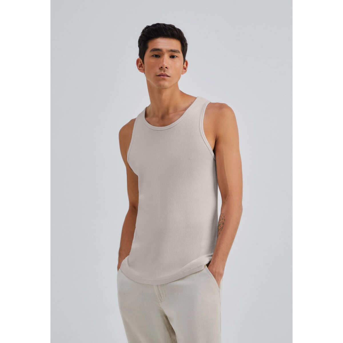 CAMISETA REGATA MASC - MARROM CLARO 