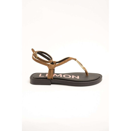Sandalia Con Argolla Camel