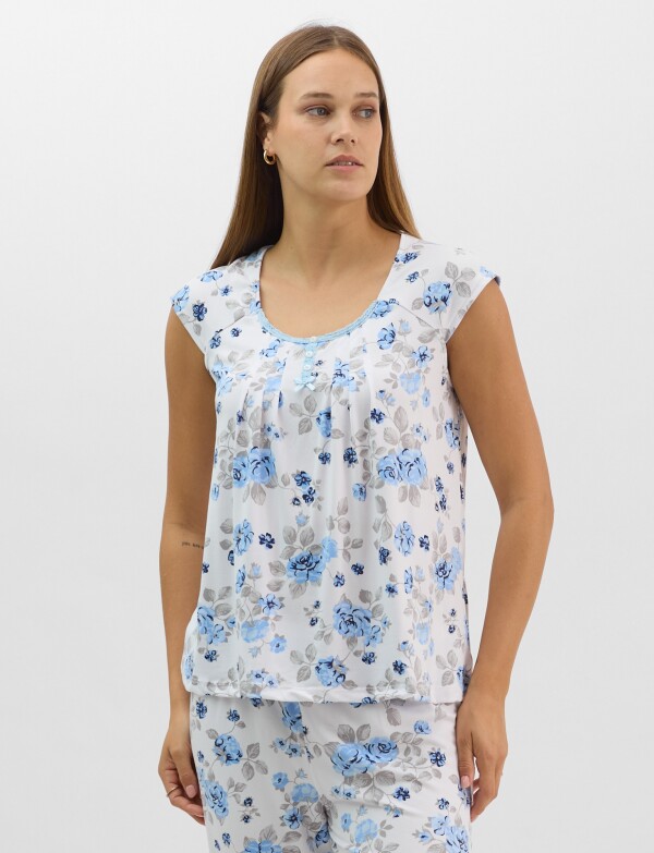 Pijama Con Capri BLANCO/MULTI