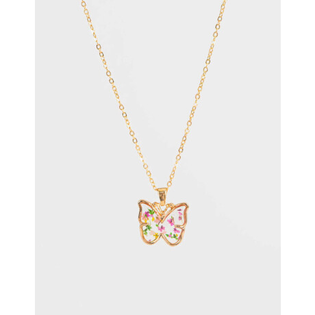 Cadena Corta Con Dije De Mariposa Dorado