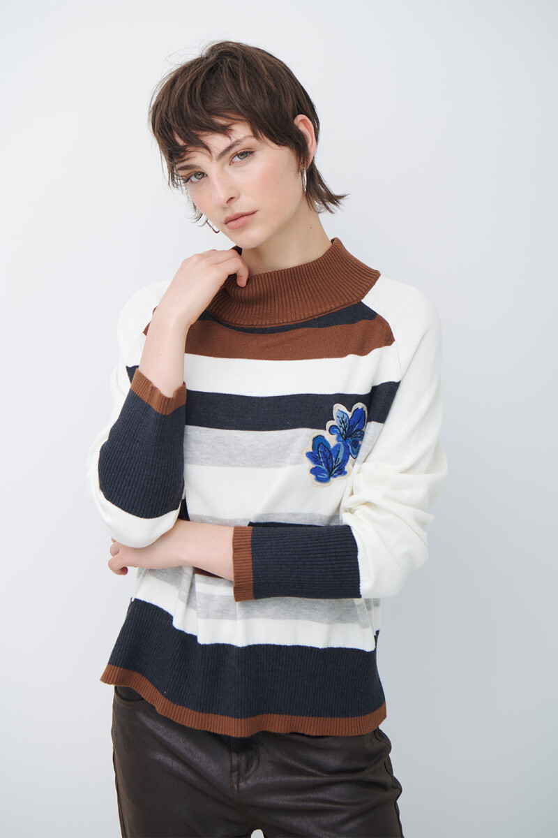 POLERA RAYA FLOR NATURAL