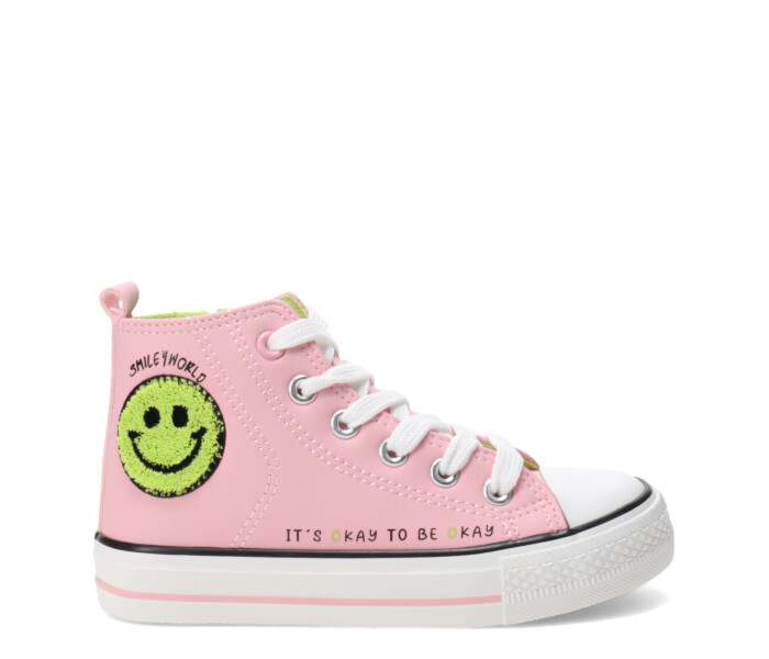 Deportivo SMILEY tipo bota con aplique y estampa Pink