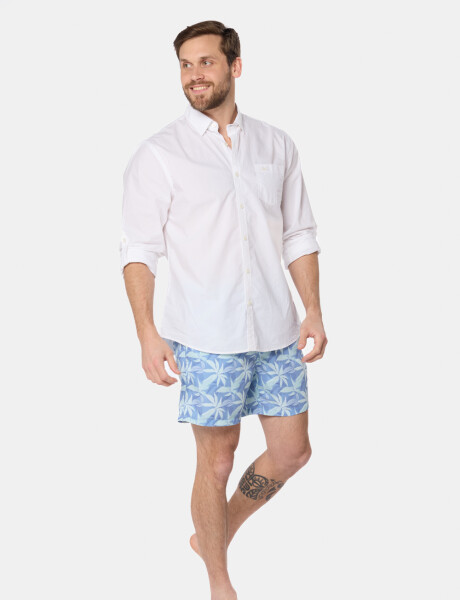 SHORT DE BAÑO ESTAMPADO Azul