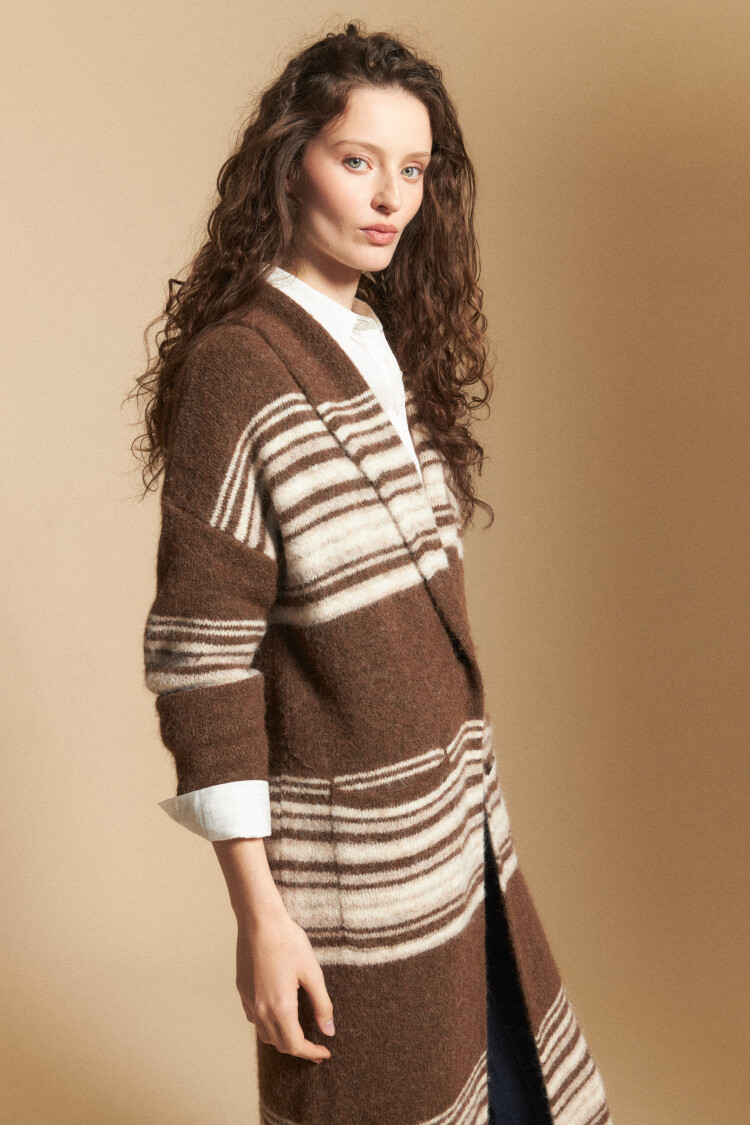 CARDIGAN FERONIA Marrón Corteza