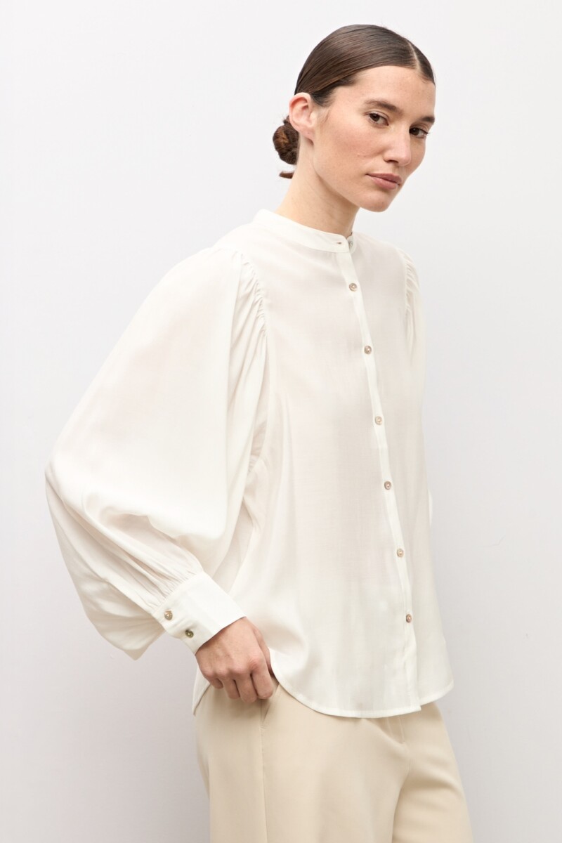 Camisa mangas abullonadas blanco