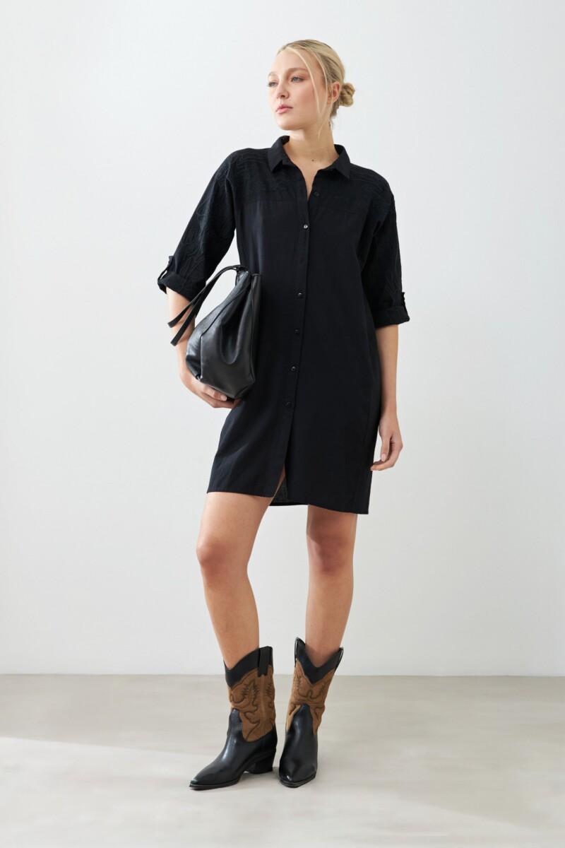 Bota tejana bicolor negro