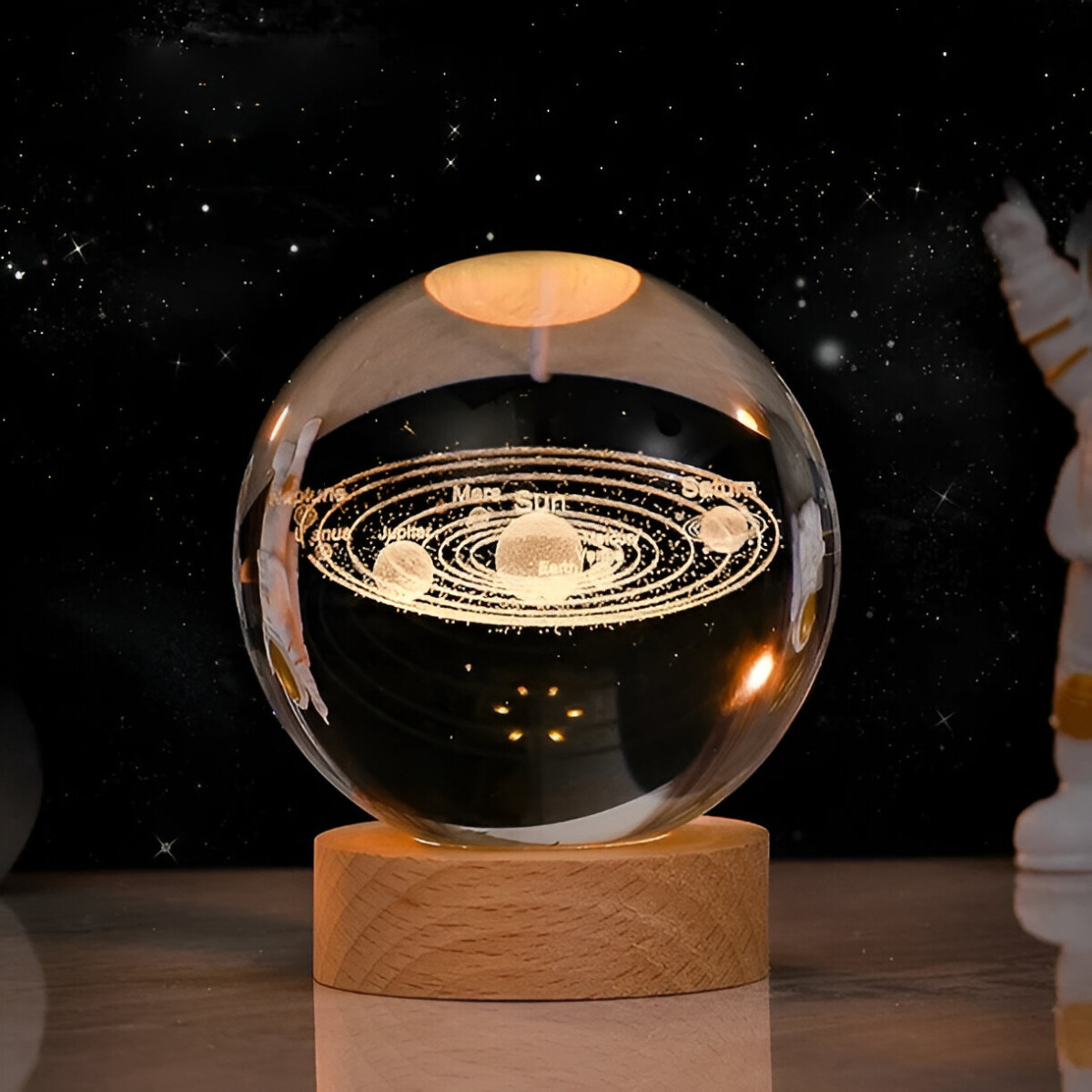 Lámpara Veladora Bola De Cristal Luz Blanca - Sistema Solar 