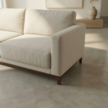 Sofá Barcelo - Tela Microfibra - 3 cuerpos Kruger 02-152 (Beige)