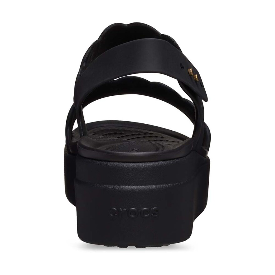 Sandalias Crocs Brooklyn Woven Upper Low Wedge - Mujer Black/black
