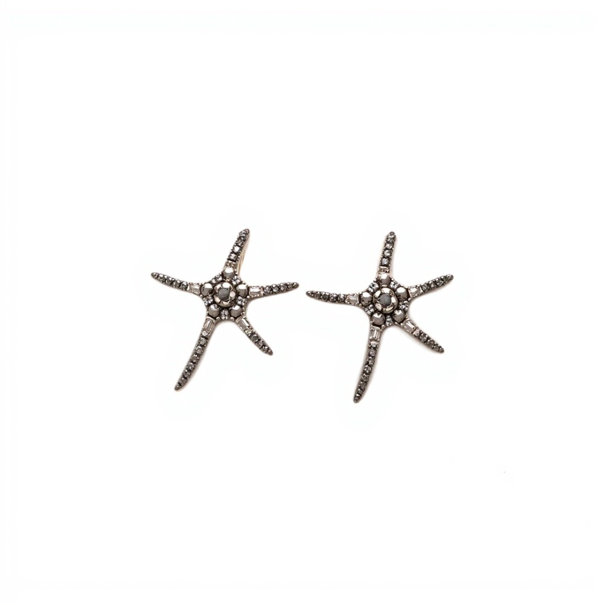 Caravanas Estrella de mar-Plata 925-Sin piedra-CA3479 - sinpiedra 
