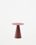 Mesa auxiliar Wilshire cristal templado glaseado y acero acabado pintado terracota mate Ø50cm