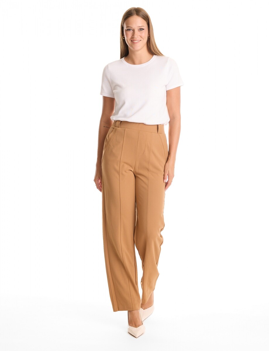 Pantalon Recto Pespunte - Tostado 