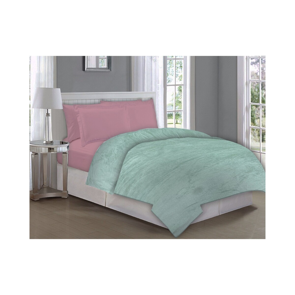Frazada Soft Home Class Dohler tamaño King en poliéster - Verde agua 