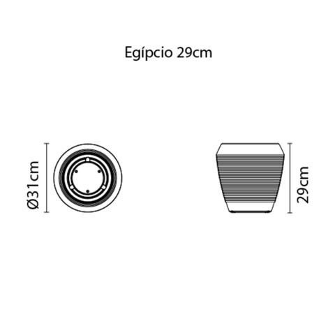 Maceta "EGIPCIO" Ø31 x 29cm. símil cemento -TRAMONTINA TD0223