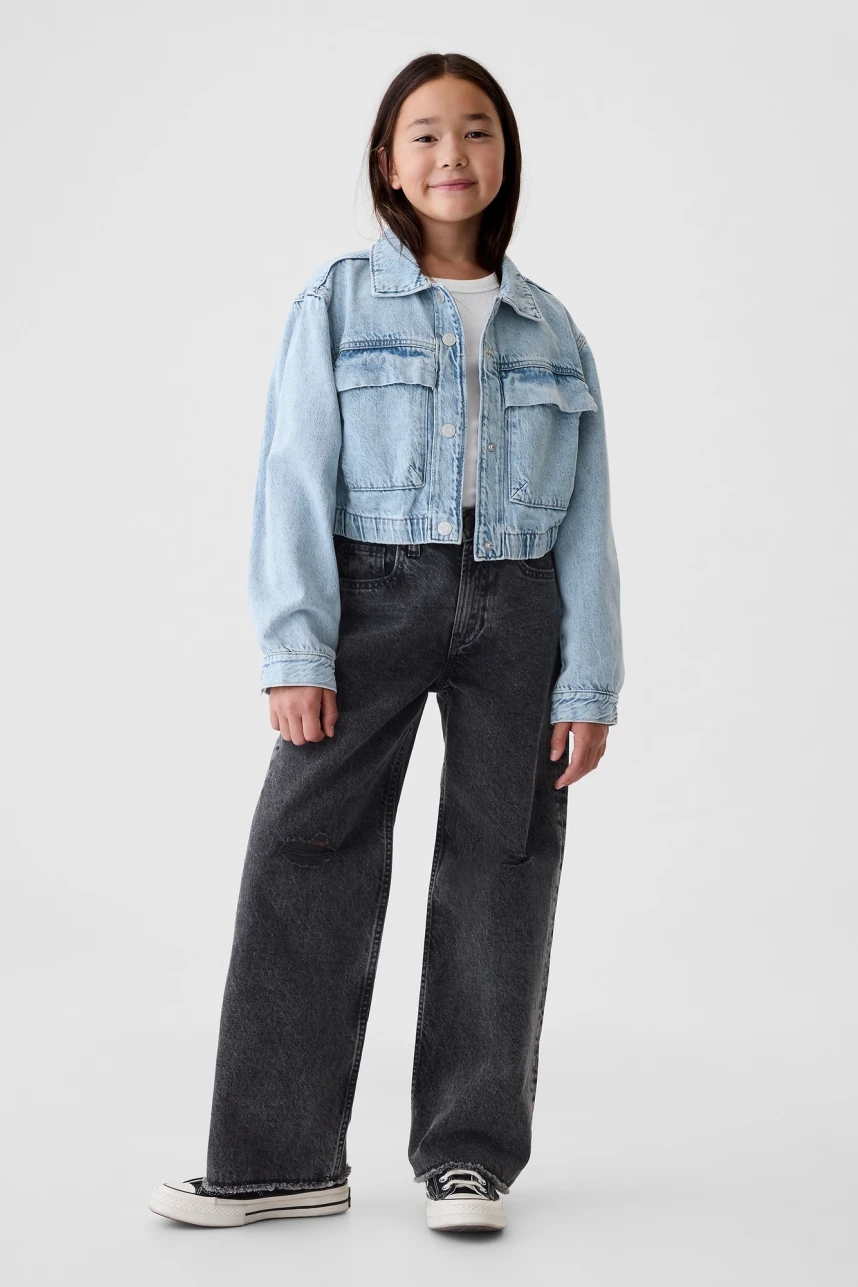 Campera Jean Niña Light Wash