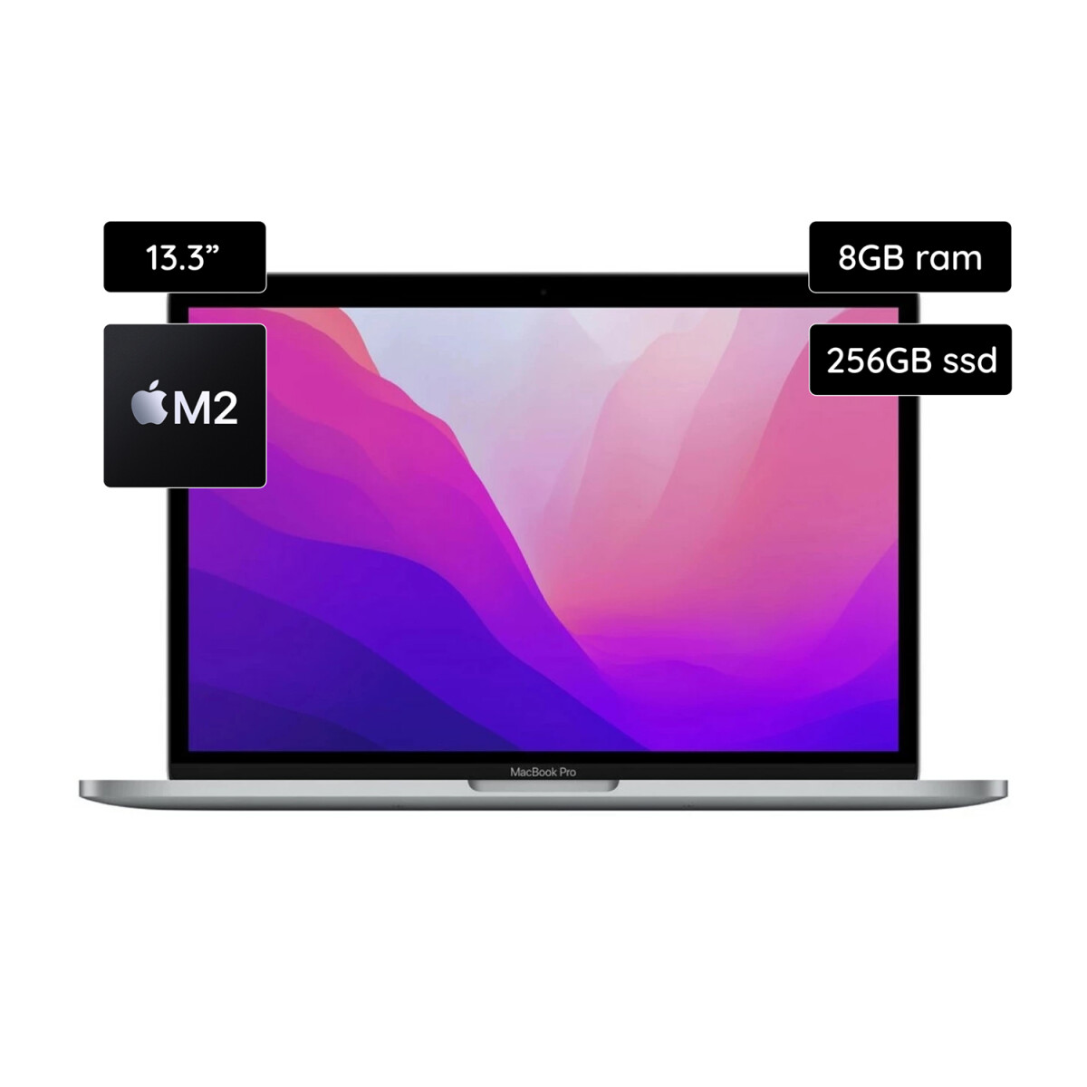 Macbook pro 13.3' m2 256gb/8gb ram touch bar - Negro 