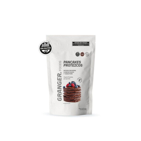 Pancakes Proteicos Granger | Premezcla Alta en Proteínas | 400 g | Chocolate Pancakes Proteicos Granger | Premezcla Alta en Proteínas | 400 g | Chocolate