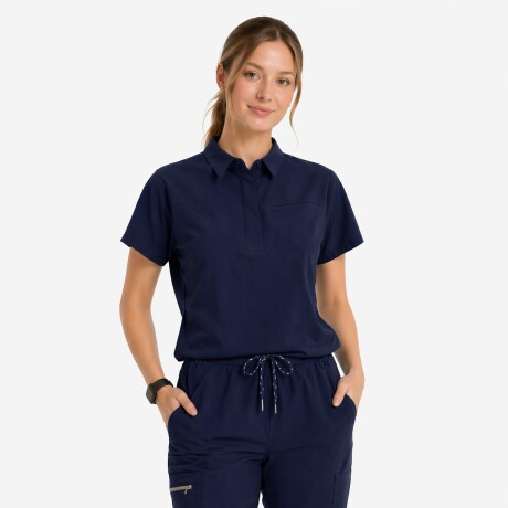 Casaca polo con botón Dama Marino