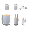 Juego de accesorios para baño 6 piezas gris bambú Juego de accesorios para baño 6 piezas gris bambú