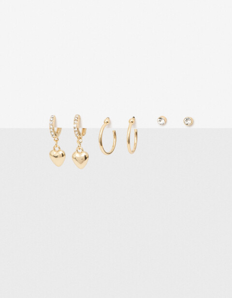 Aros Sets Strass Set De Aros Con Strass - Dorado