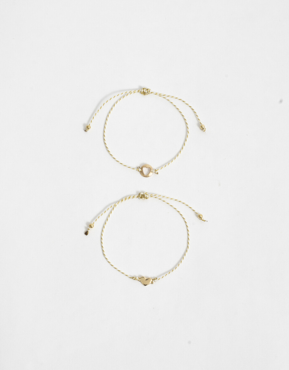 Set De Pulseras De Hilo Con Dijes 