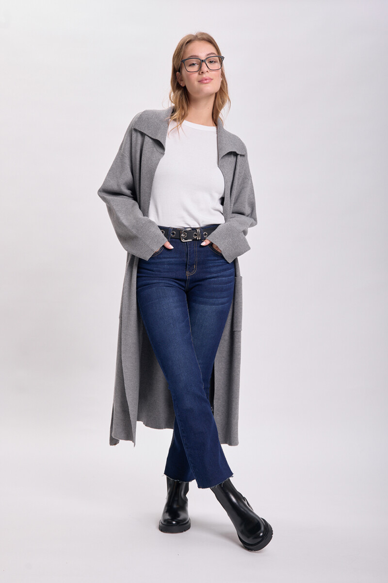 Cardigan punto Gris