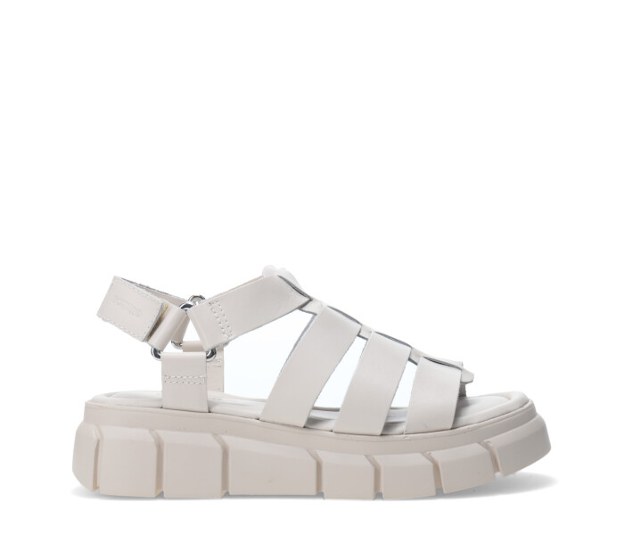 Sandalia de tiras c/velcro Off White