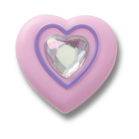 Jibbitz Pink Heart With Gem Multicolor