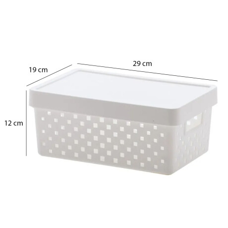 Set X3 Cajas Canastos Organizadores Quadratta con Tapa en PP Blanco