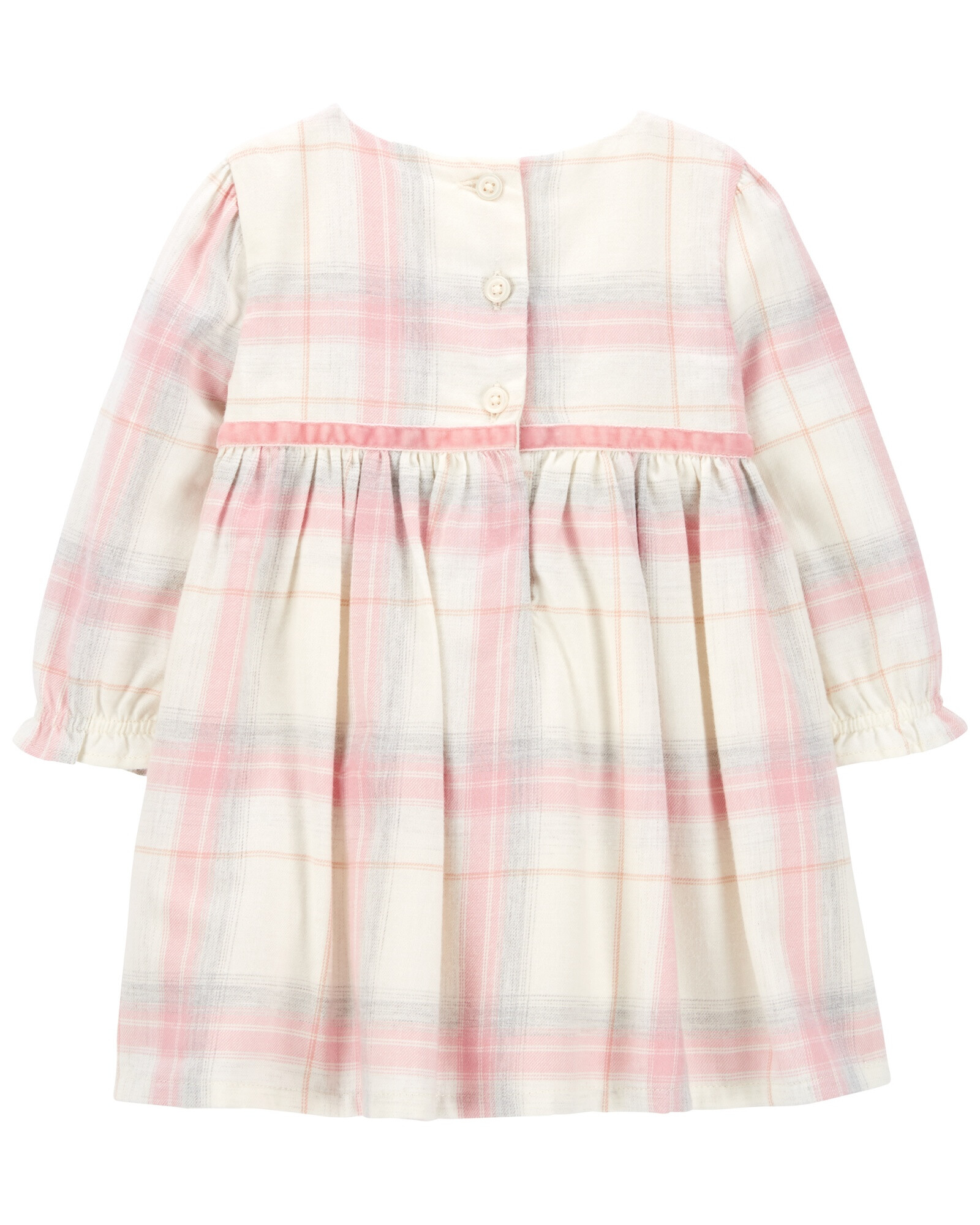 Vestido de algodón con lazo diseño a cuadros Sin color