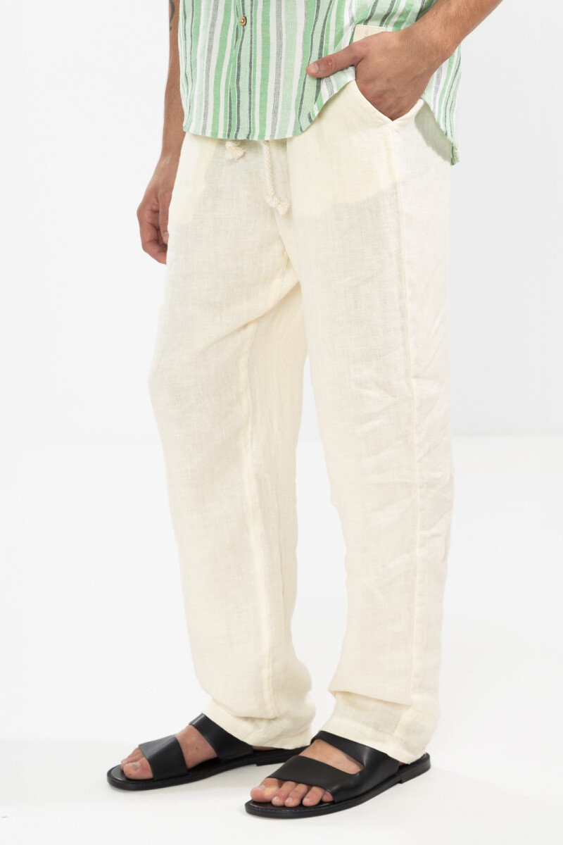 PREMIUM LINEN PANTS Cream