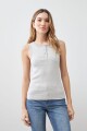 Top canale con botones gris melange